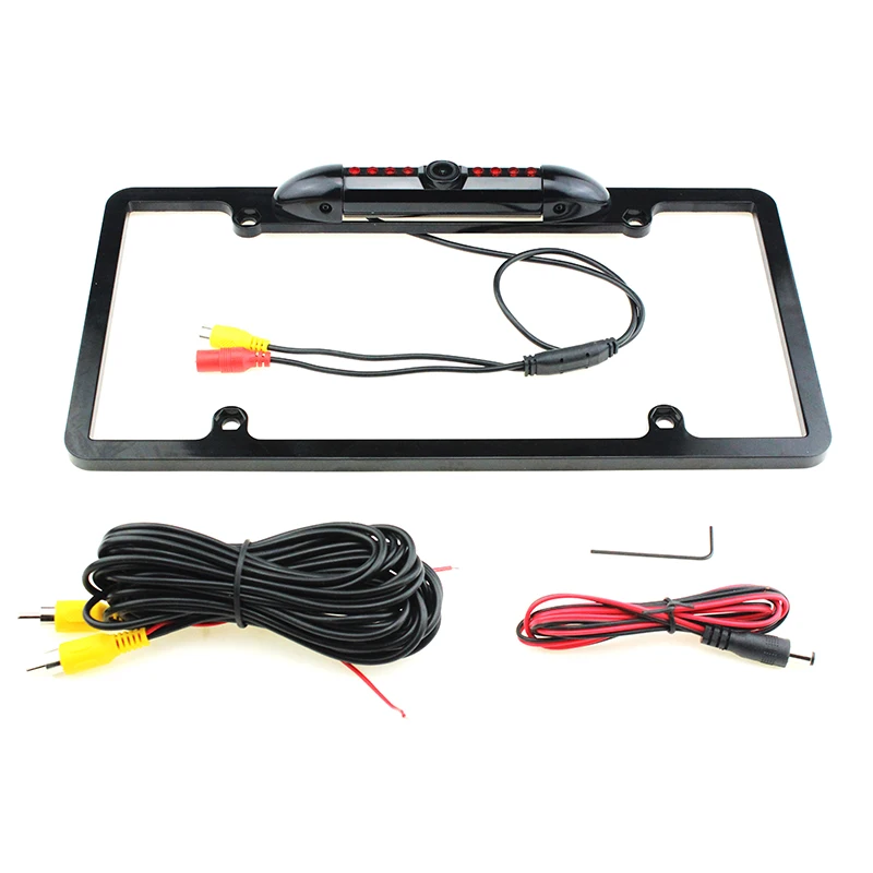 

Parking Metal Rear View Backup Camera HD US Car Number License Plate Frame Holder Auto CMOS Rearview 8 LEDs IR Night Vision Cam