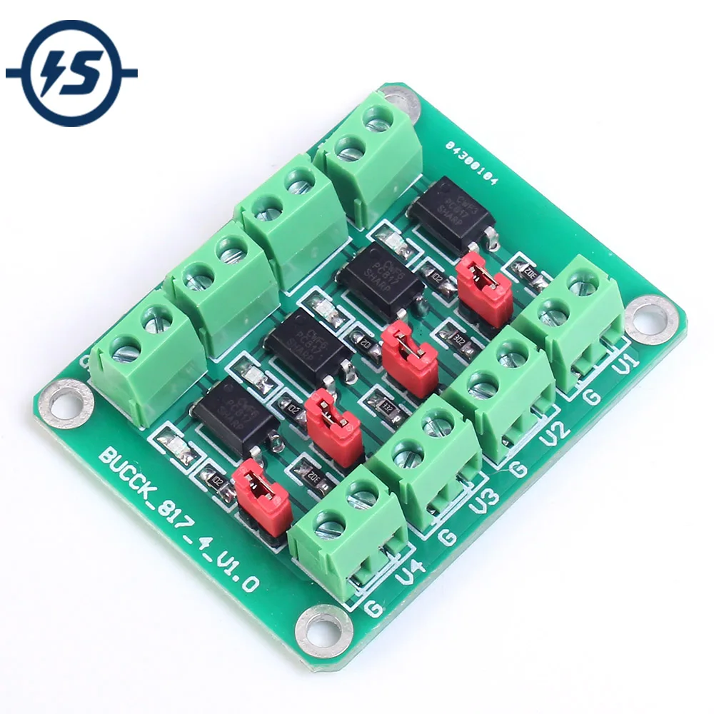 

PC817 4 Channel Optocoupler Isolation Board Voltage Converter Adapter Module 3.6-30V Driver Photoelectric Isolated Module 817