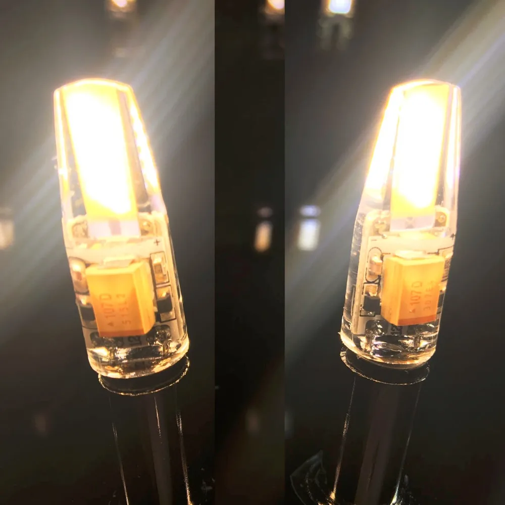 3W 6W 12V G4 COB светодиодный светильник белого цвета 3000K 4000K 6000K цвет AC DC12V Bin штыревая лампа, эквивалентная 20 W/40 W