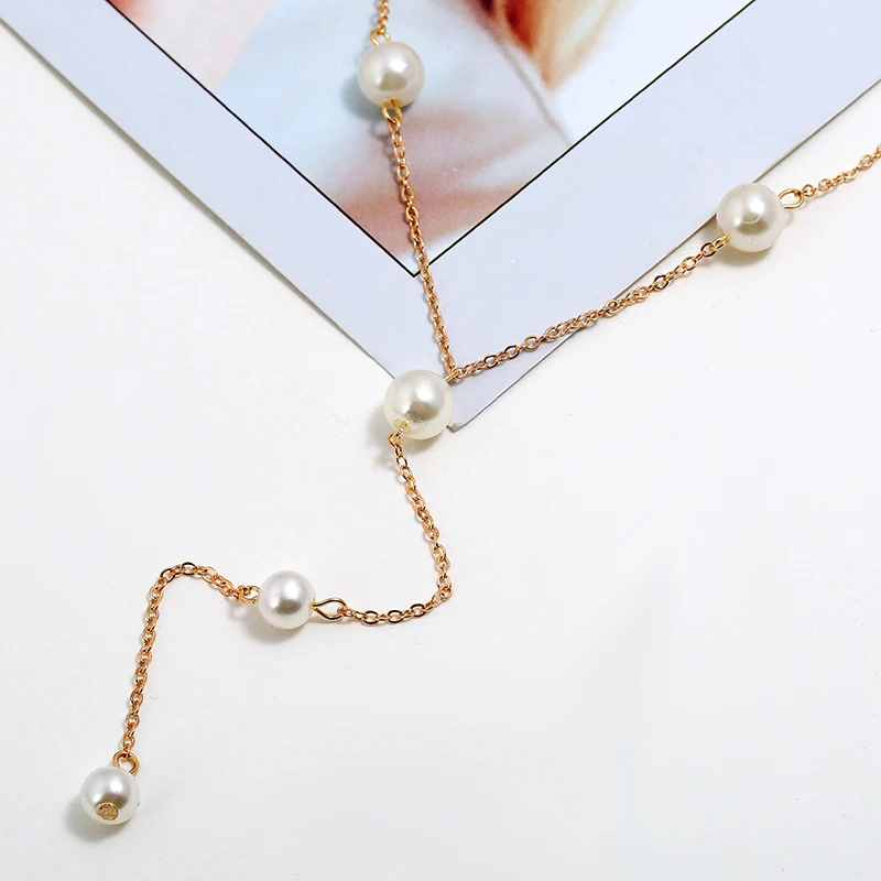 Модные Белые искусственные жемчужные бусины ожерелье очаровательное колье из