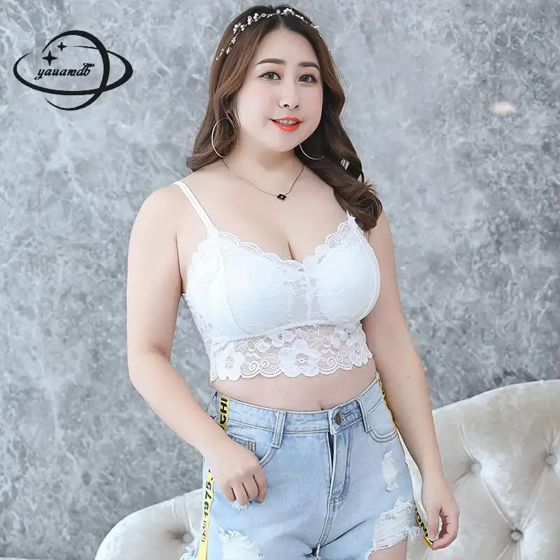 Yaumadb женский топ на бретелях лето 2018 2xl-3xl кружевные женские футболки бюстгальтер