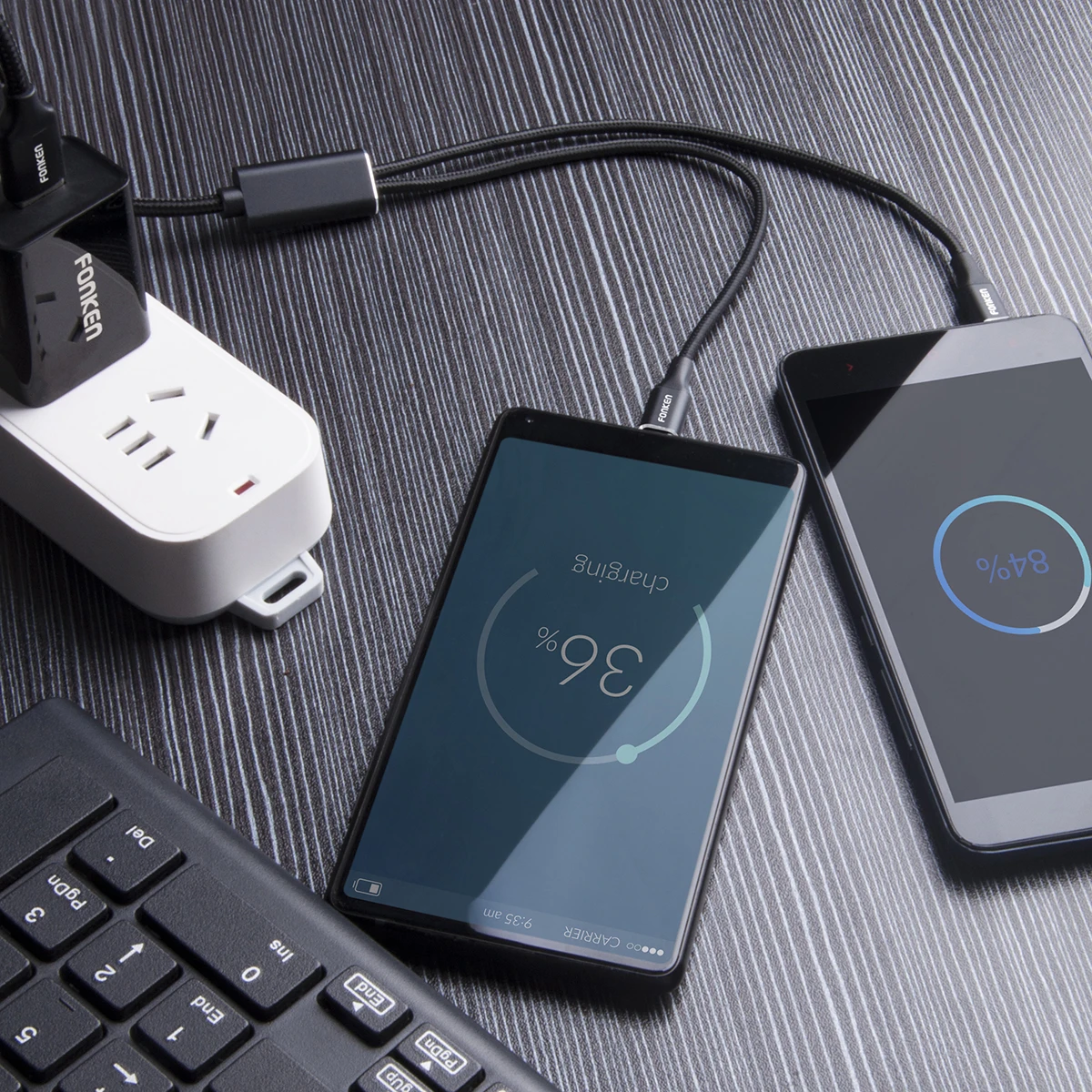FONKEN 2 в 1 USB кабель Micro Тип C для зарядки телефона м Android мобильное быстрое зарядное