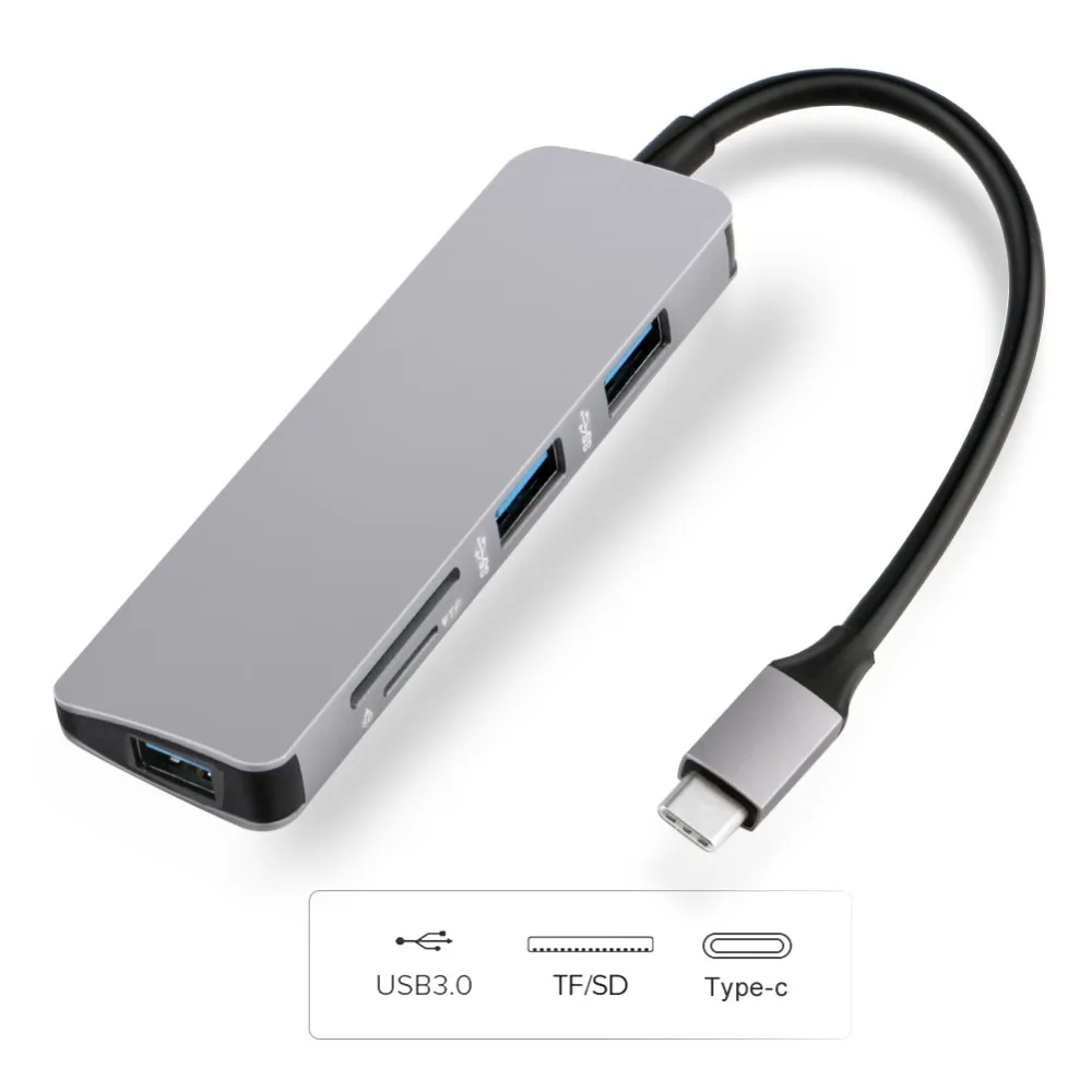 5 в 1 USB C концентратор адаптер для чтения карт памяти Micro SD/TF MacBook Samsung Galaxy S9/S8 Huawei P20