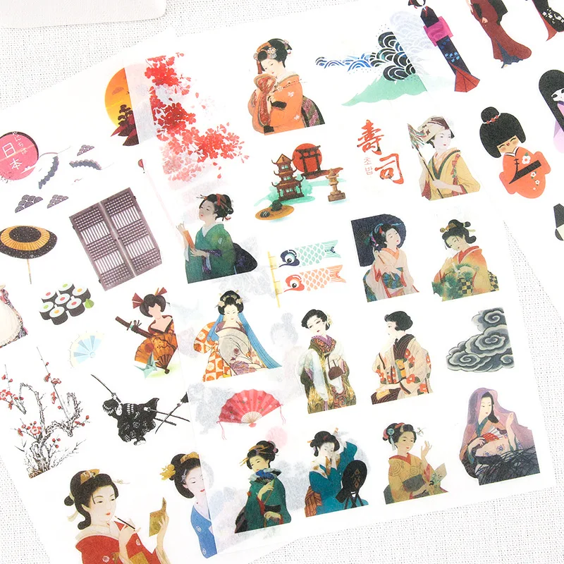 5 Sheets/Pack Creative Tokyo Story Decoration Scrapbooking Large Stickers Transparent PVC Stationery Planner | Канцтовары для офиса
