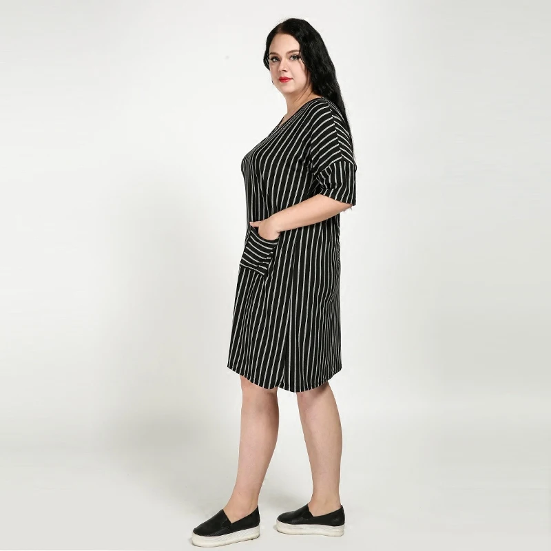 Женская одежда больших размеров 2xl 6xl 7xl вертикальное свободное Повседневное