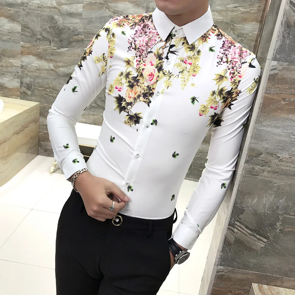 Camisa Masculina Высокое качество Мужские рубашки с длинным рукавом 2019 Новое