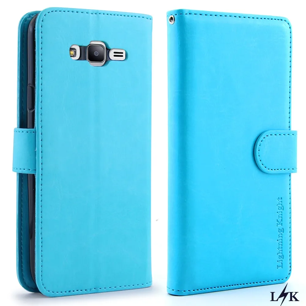 Для J7 2015 Случае LKKickstand Функция] PU Кожаный Бумажник Чехол Откидная Крышка