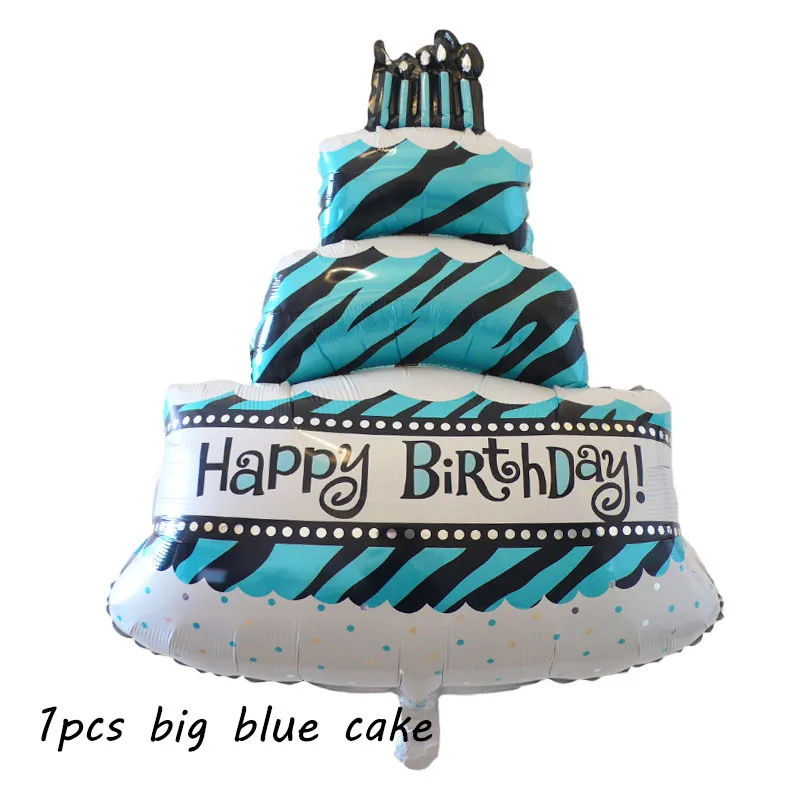 1pcs blue big cake Шар с днем рождения Воздушные буквы Алфавит розовое золото фольга воздущные шары Детские игрушки Свадьба День Рождения вечерние гелиевые шары - Цвет: 1pcs blue big cake