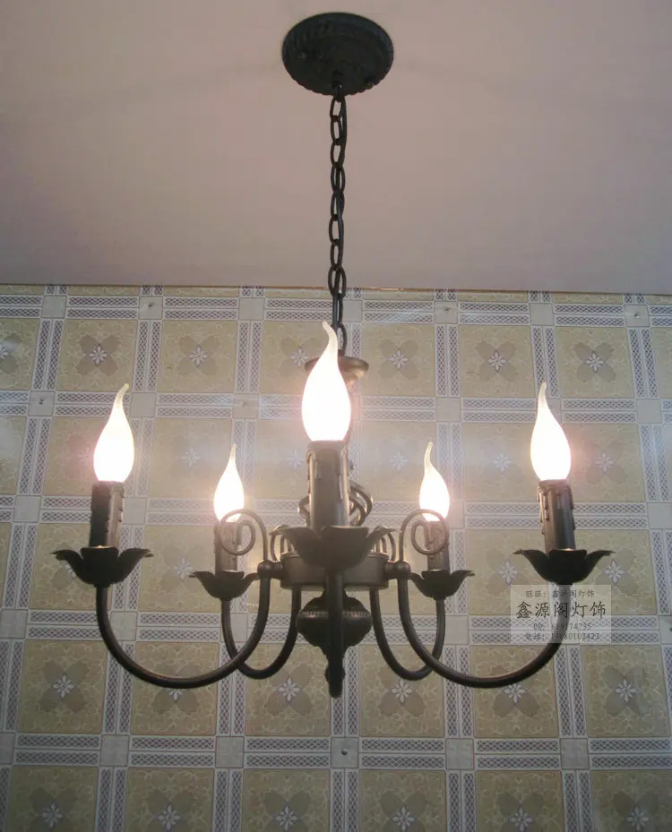 5 лампочек европейские металлические люстры в форме свечи потолок для спальни