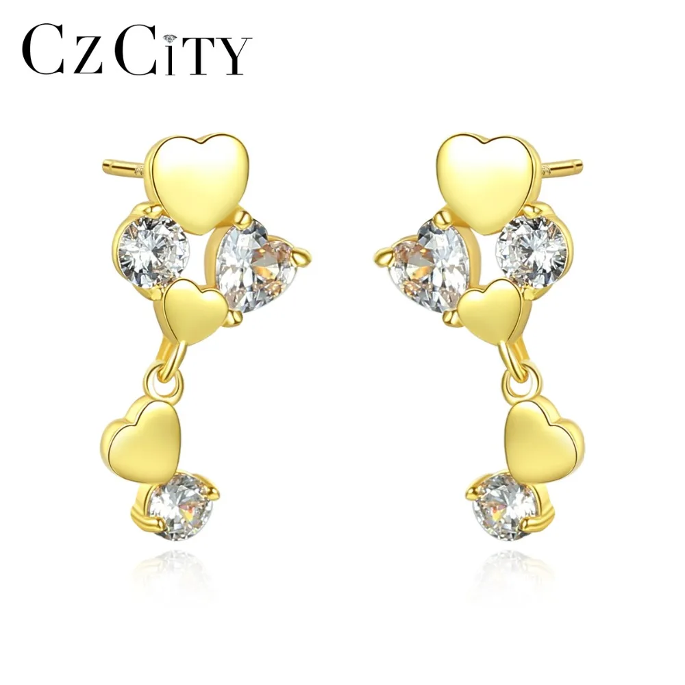 CZCITY Лидер продаж! Корейские толстовки с изображением сердца Форма циркон