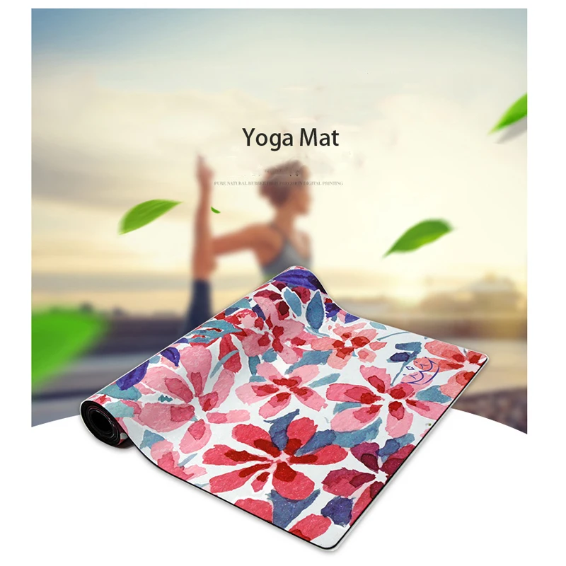 Leisure time sports yoga mat printing The bright skid resistance environmental protection Natural rubber Not allergic