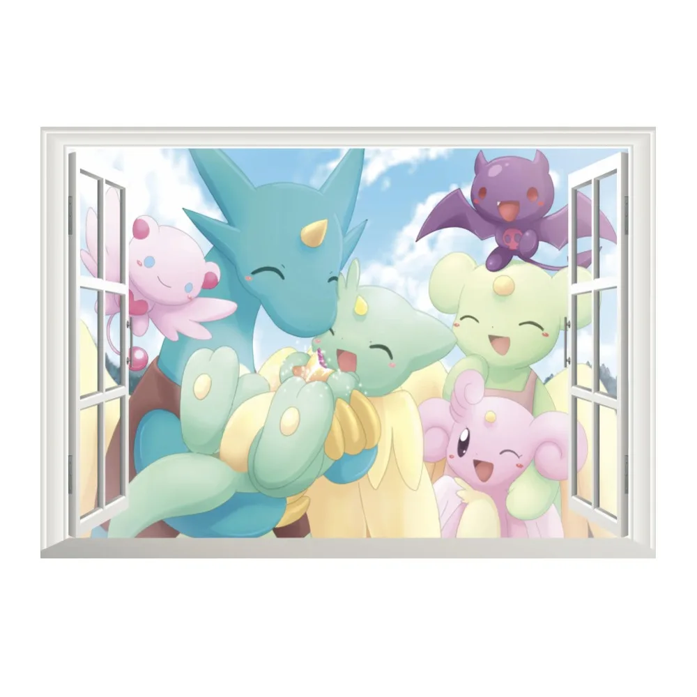 3D эффект мультфильм Pokemo наклейки на стену для детей комнаты домашний Декор