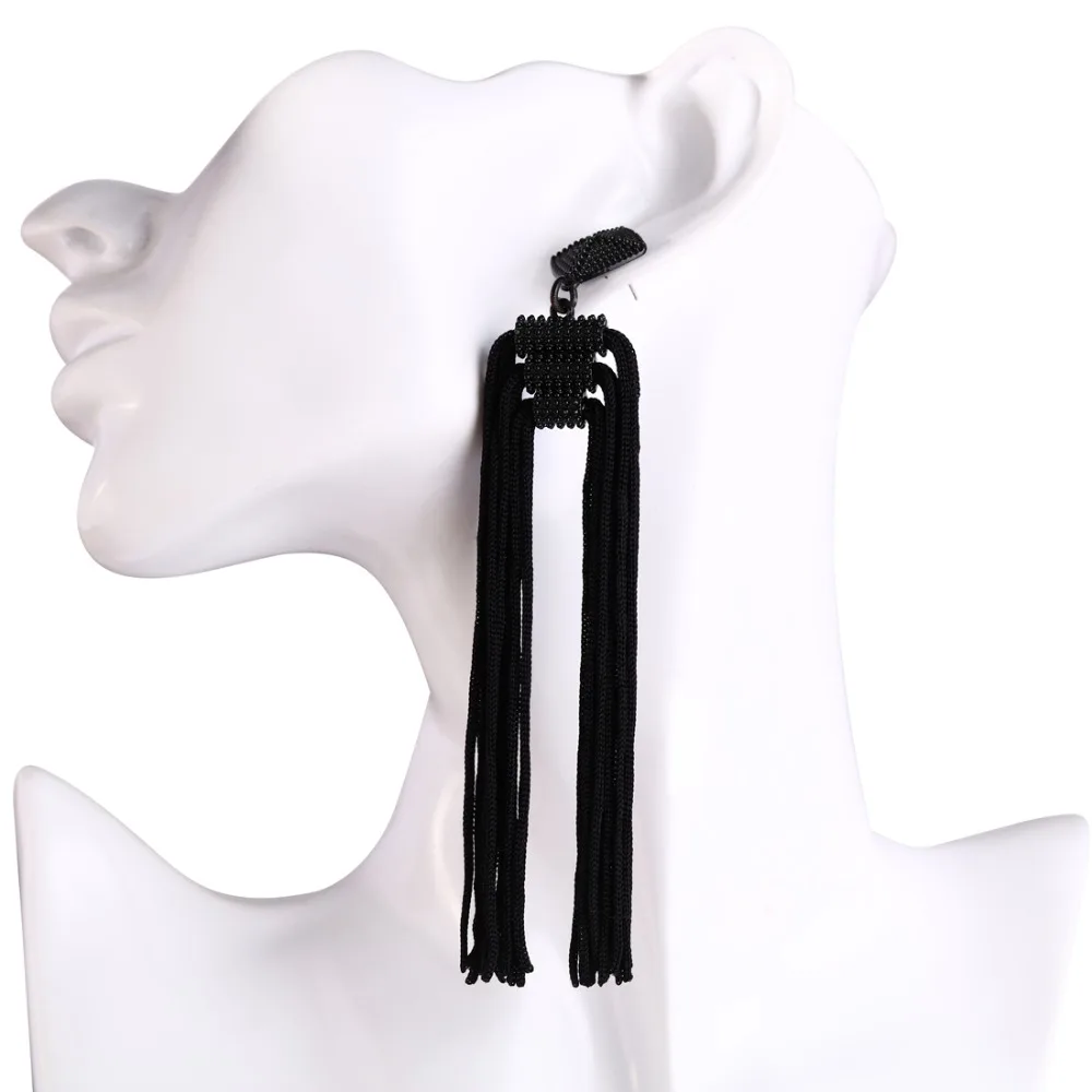 Модные серьги с кисточками MINHIN эффектные длинные подвесками свадебные украшения