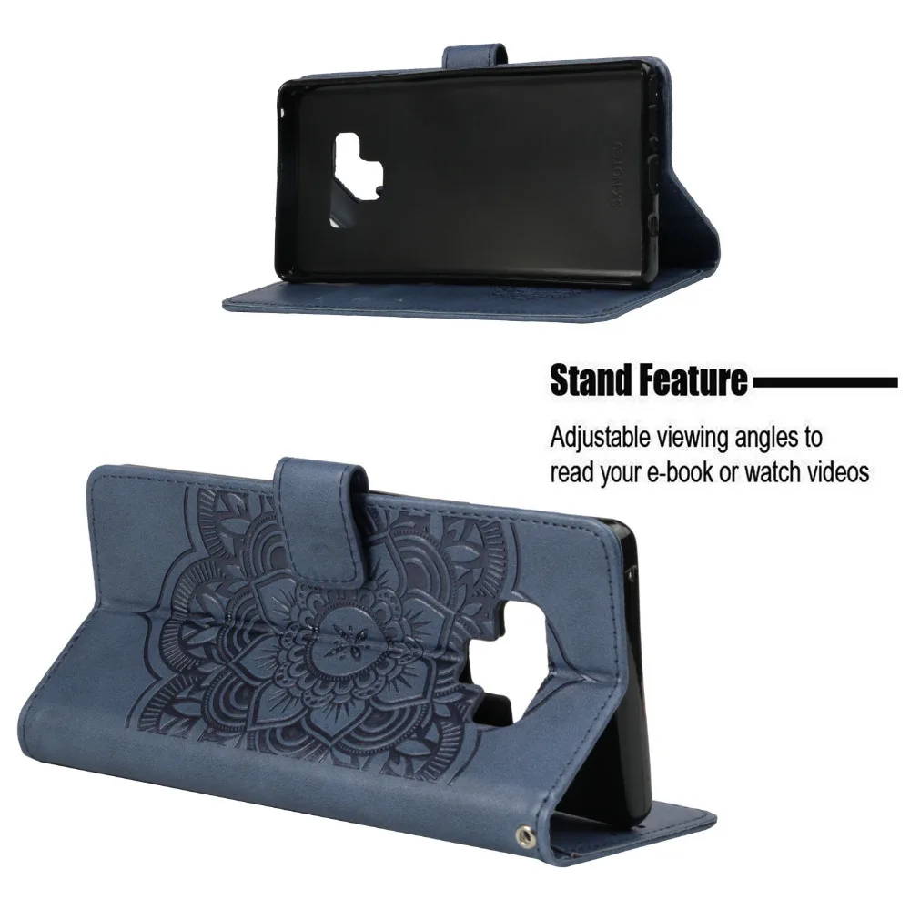 Cute Butterfly Flower Printing Flip Leather Case For Samsung Galaxy S5 S6 S7 Edge S8 S9 S10 Lite Plus Note 8 9 Wallet Stand Case