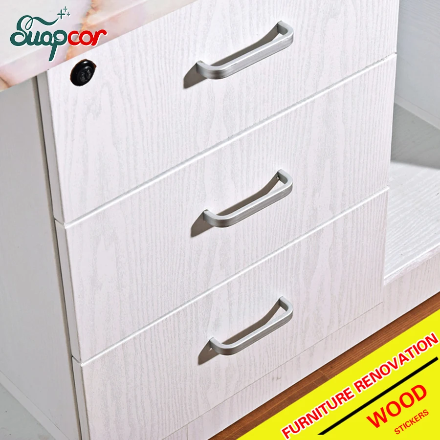 

DIY Waterproof Wood Grain PVC Wall Stickers Old Furniture Self-Adhesive Decorative Film Garderobe Door Kitchen Cabinet Wallpaper