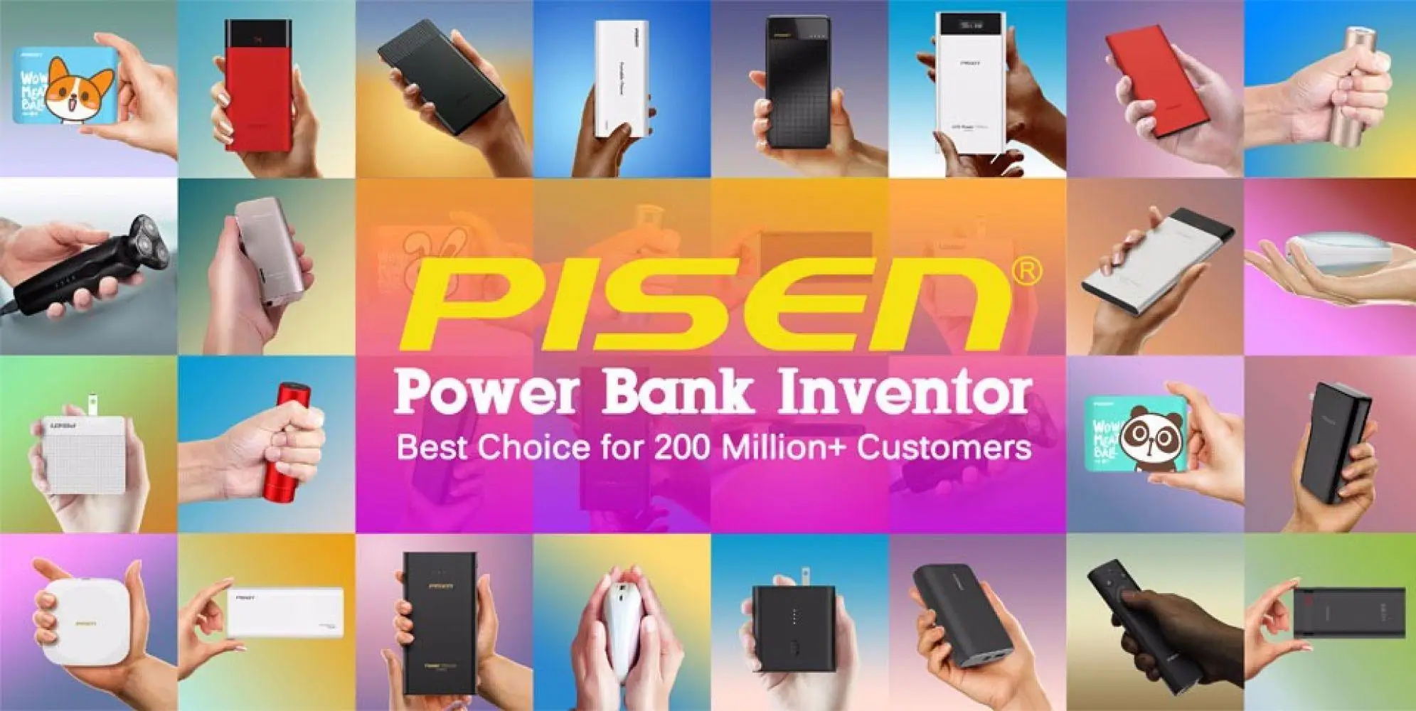 Pisen 10050 мАч портативное зарядное устройство Внешний аккумулятор type-C Быстрая зарядка милый внешний аккумулятор для Xiaomi iPhone huawei samsung