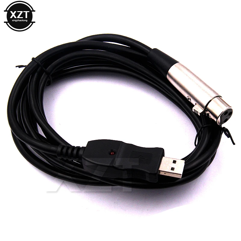 1 шт. черный 3 м 9 футов USB папа к XLR Женский кабель адаптер микрофон Микрофон Кабель