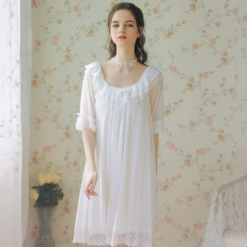 

Summer 2019 Womens Night Gowns To Sleep Sexy Night Dresses Night Underwears Night Dress White Nightgown Sleep Wear Fdfklak