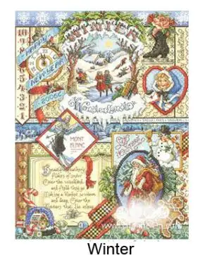 Winter Золотая коллекция Прекрасный Счетный крест комплект весна лето осень зима время образец janlynn четыре сезона сезон - Цвет: Winter