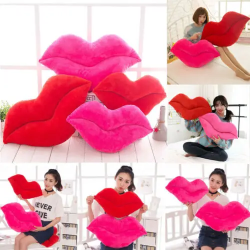 Sexy Thin Cute Cotton Red Lips Home Room Decorative Throw Sofa Waist Cushion Cover Pillow |