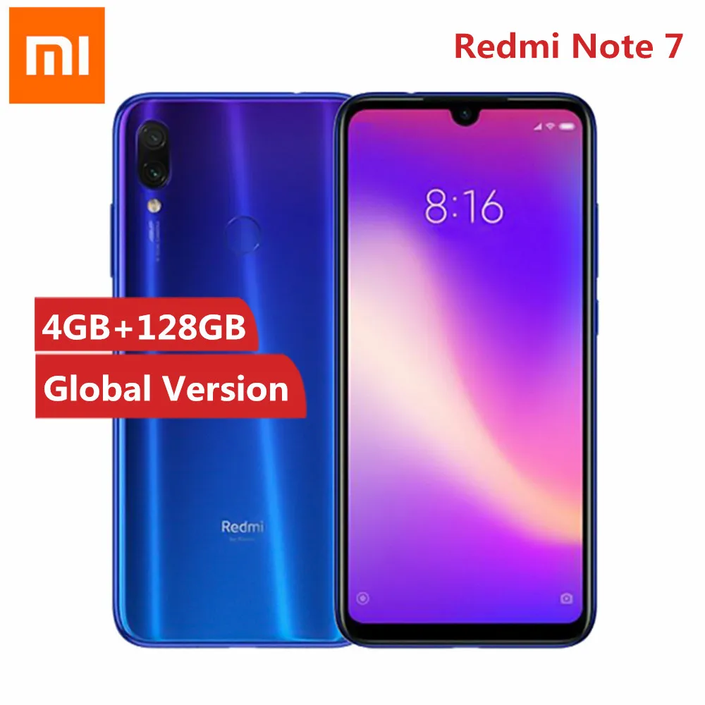 Xiaomi Redmi Note 7 4G фаблет 6 3 дюймов MIUI 10 Qualcomm Snapdragon 660 Восьмиядерный 2 ГГц 4 Гб ОЗУ 128 ПЗУ