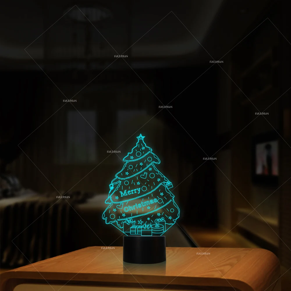 Рождественская елка ночные огни 7 цветов USB Светодиодная лампа рождественский