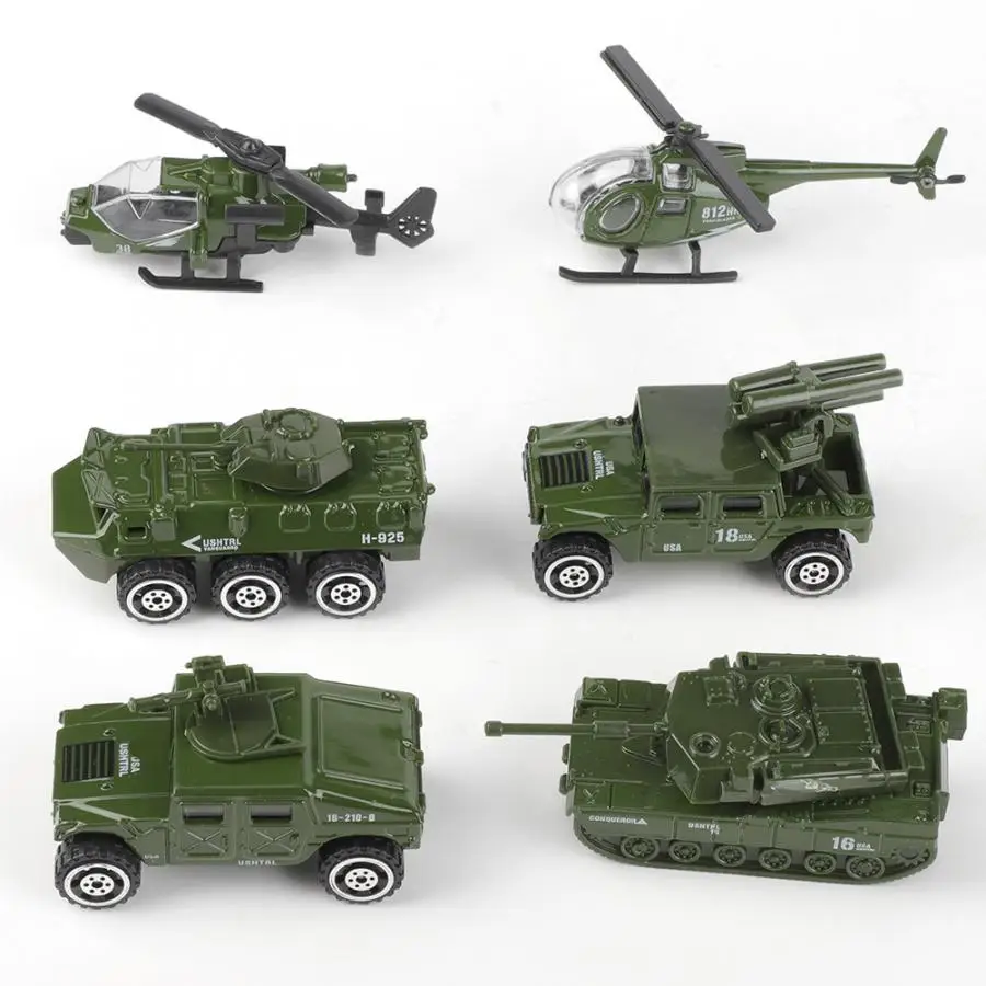 1/87 6pcs Kid Child Miniature Military Car Model Set Simulation Vehicle Toy Gift | Игрушки и хобби