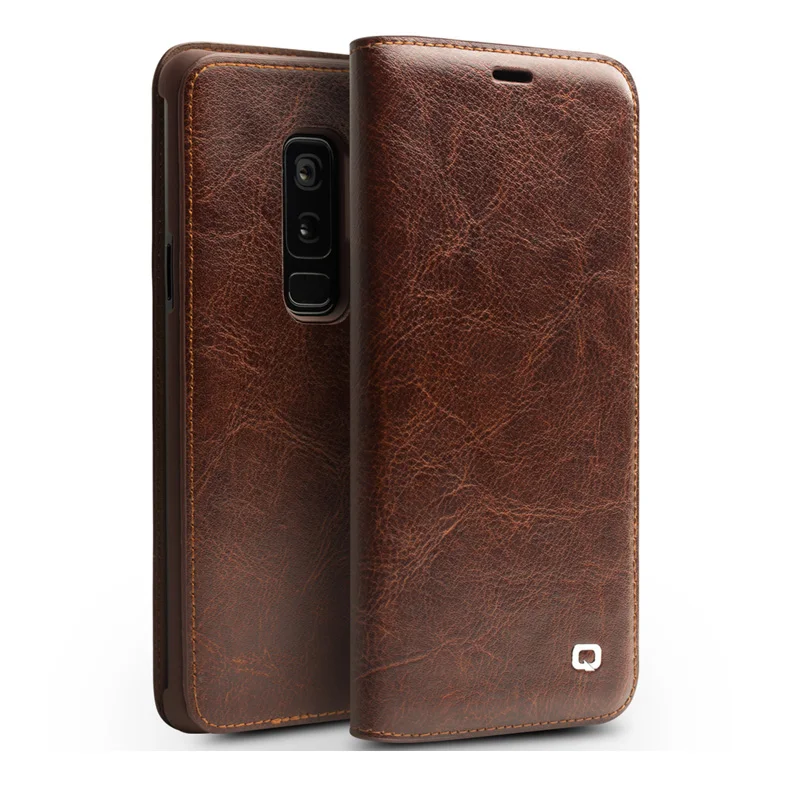 QIALINO для Galaxy S9 Plus Samsung флип-чехол из натуральной кожи чехол-кошелек мобильного