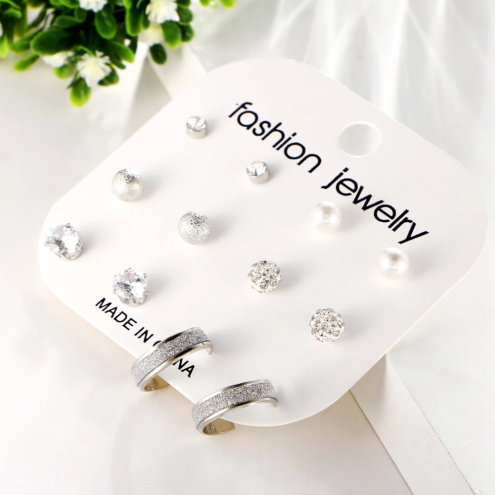 В том случае если мне 6 пара/лот модное серебряное кольцо Цвет серьги гвоздики