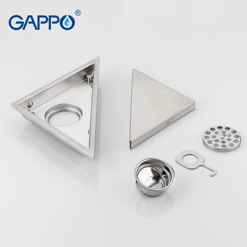 Треугольный сливной фильтр GAPPO из нержавеющей стали для душевой кабины пола с