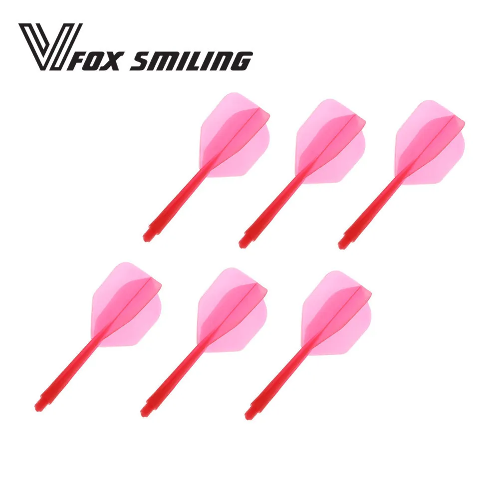 6pcs red Fox Smiling 6 шт. профессиональная дротика для полетов 2BA винт мягкий в-одном дротика для полетов прочный анти-падение Dardos перо - Цвет: 6pcs red