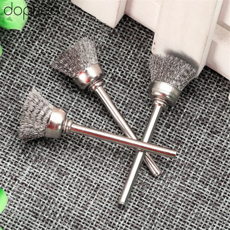 Dophee 10 шт. Аксессуары Dremel 15 мм стальная проволока чашка щетка ротационные щетки