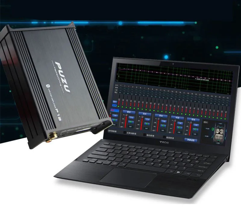 P12 dsp Bluetooth цифровой автомобильный усилитель 4X100 Вт компьютер 12 в поп упаковке