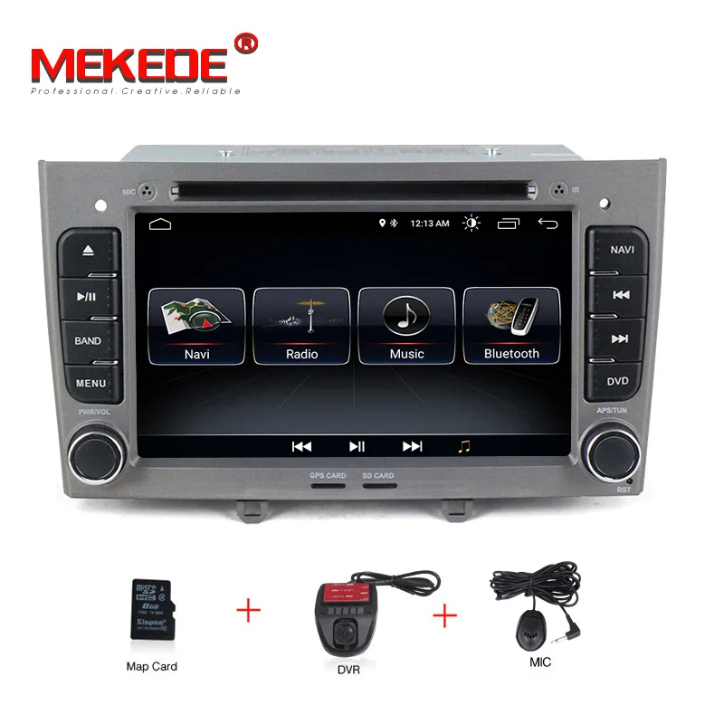 add dvr MEKEDE 7 дюймов 2din Android 8,1 Автомобильный gps dvd Радио для peugeot 308 408 2009- Авторадио Стерео мультимедийный плеер - Цвет: add dvr