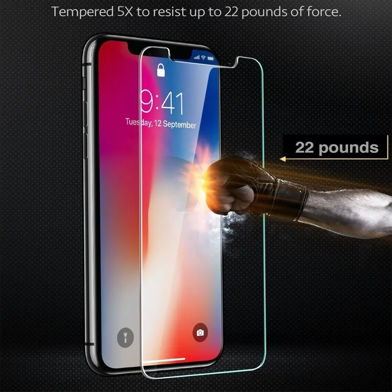 Закаленное стекло для iphone X 8 7 6 s Plus полное покрытие Защитная пленка экрана