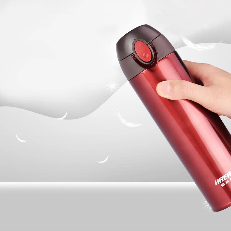 Haers 500 мл бутылка термос 304 нержавеющая сталь BPA чашка термос легко открыть двойной безопасный дорожный термос для кофе