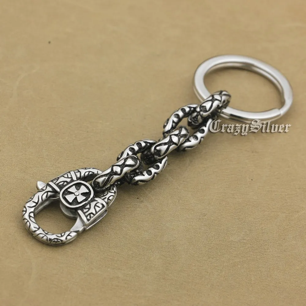 Брелок в форме сердца из нержавеющей стали Байкерский брелок стиле панк 5S003KC|keyring