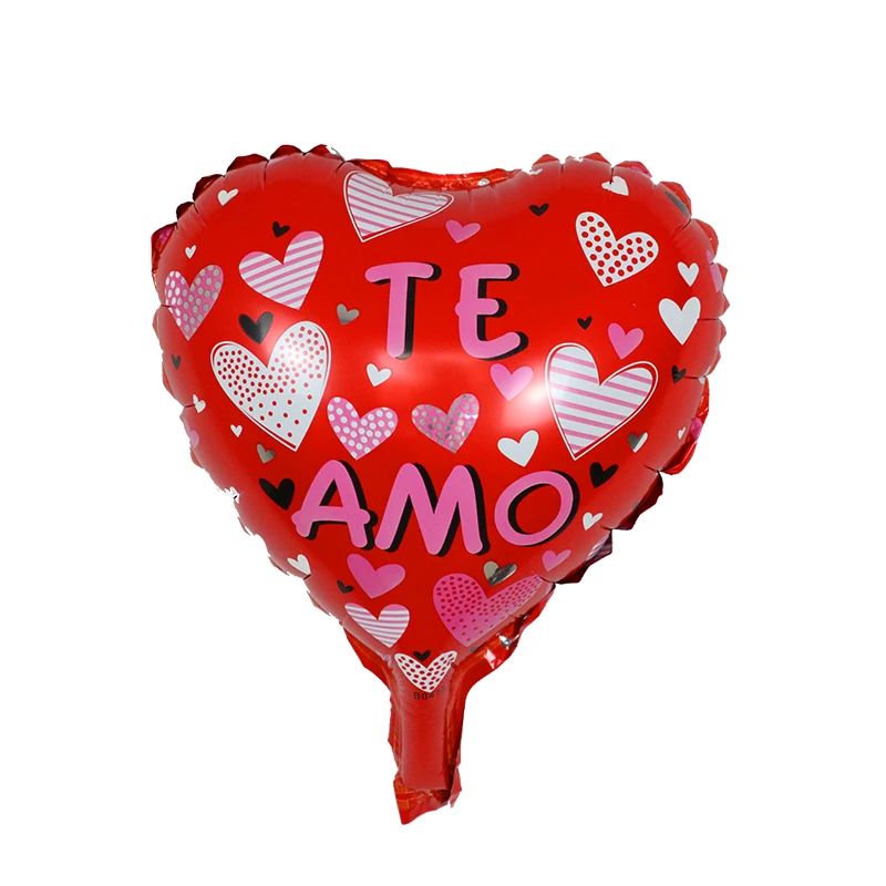 50 шт./лот 10 дюймов испанского сердца Te Amo воздушный шарик из фольги в форме