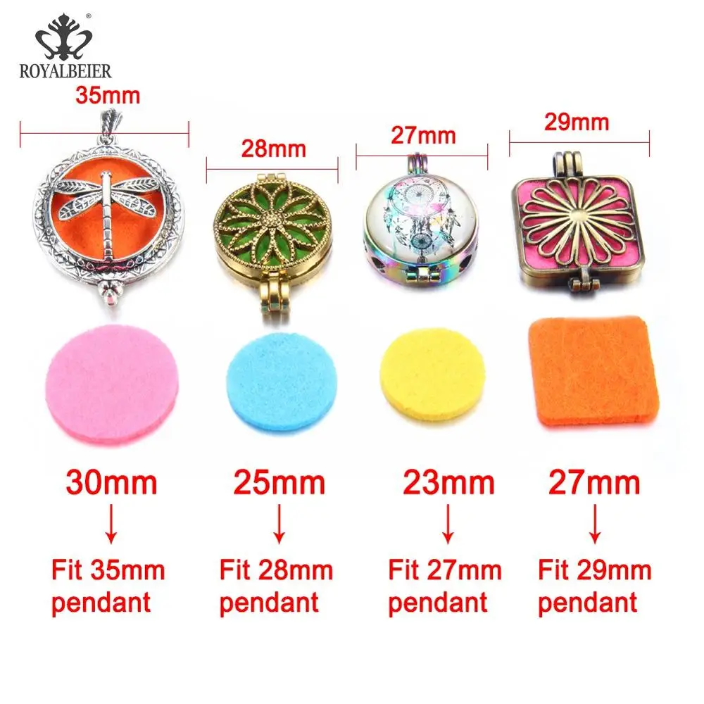 Масляная Подушка RoyalBeiery 20 шт./лот, красочные войлочные прокладки для 20/23/25/27/30 мм, духи, медальон, диффузор эфирного масла, медальон, аксессуары