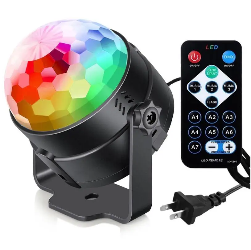 7 цветов DJ Disco Ball Lumiere 3 Вт звуковой активированный лазерный проектор RGB