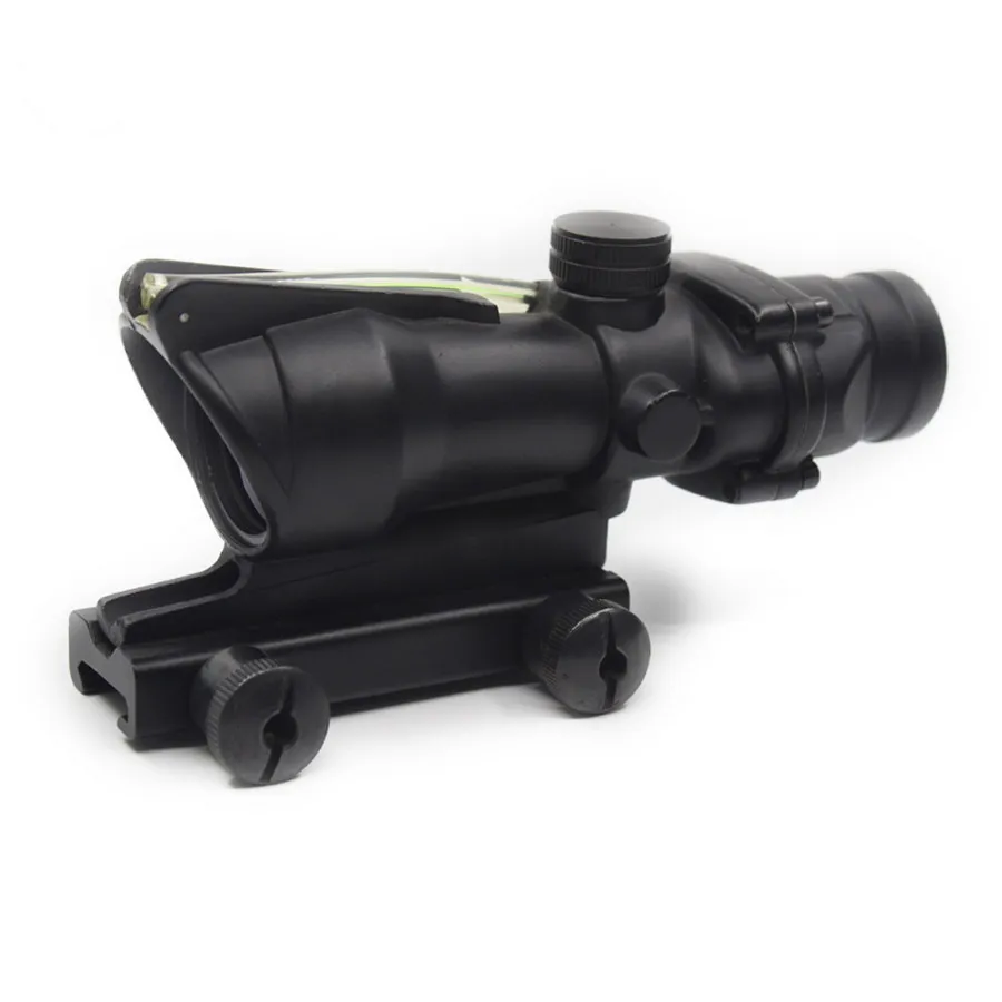 Тактический ACOG 4x32 Red Dot волокно оптический охотничьи прицелы прицел подходит 20 мм рейку Сетка страйкбол Коллиматорный прицел - Цвет: GREEN FIBER