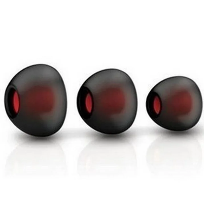 

Hot sale 3 size black-red double color silicone isolation earphone buds tips earbud eartips earplug for universal headset 1pair