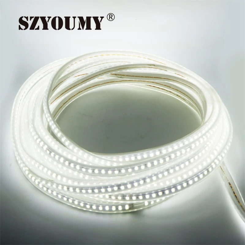 

SZYOUMY LED Strip 5630 220V 120leds/m Flexible SMD Dimmable Ribbon Light 5630 Led Tape Waterproof Garden 50m/Lot High Quality