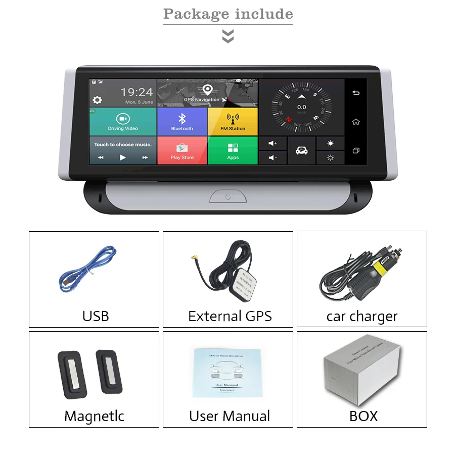 Anfilite 10 шт. 6 86 &quot3G/4G Android автомобильный видеорегистратор 1080P GPS навигация ADAS Full HD