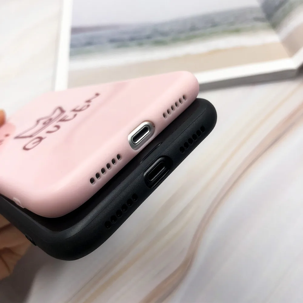 Матовый чехол для телефона iPhone X XS MAX XR розовый черный персональный лидер продаж