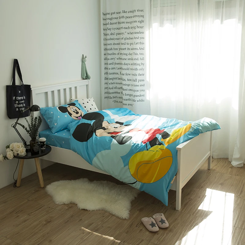 Комплект постельного белья Микки Маус 100% хлопок 3 предмета 1 2 м|mickey mouse bedding sets|duvet