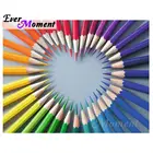 Когда-либо в настоящий момент полная квадратная алмазная живопись Цветные карандаши с принтом сердце, Любовь Романтический Алмазная вышивка ручной работы мозаика S2F155