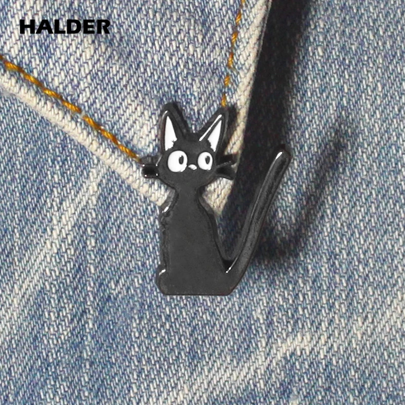 BR0045 halder Кики Услуги ведьмы летать метла! черные и красные броши значок с эмалью одежда значок для рюкзака ювелирные изделия