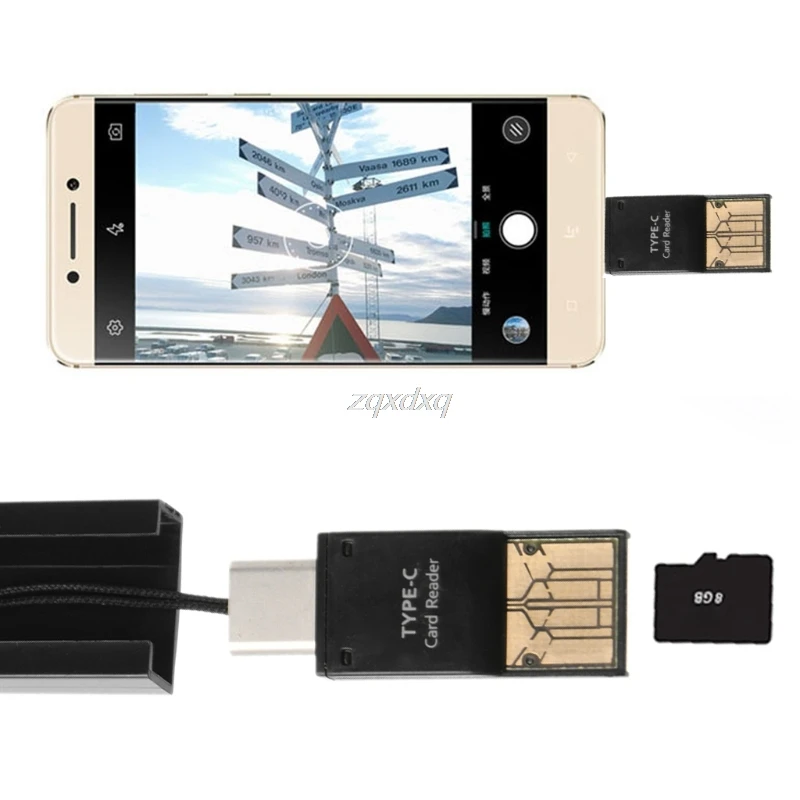 Два в одном usb type C к USB 2 0 A Micro SD TF кард ридер адаптер оптовая продажа и Прямая