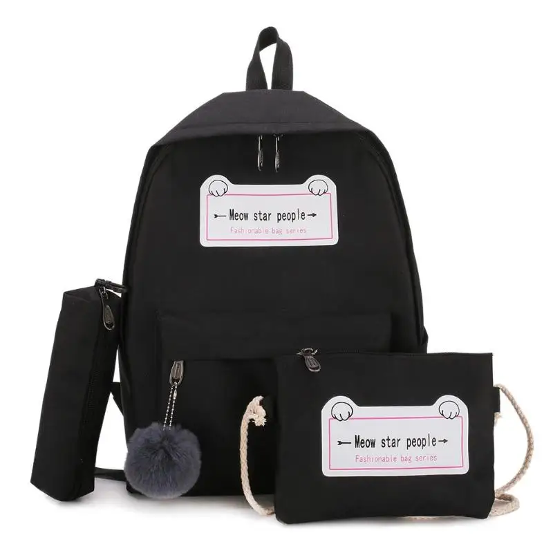 pink 4 шт./компл. лента цепь с буквенным Mochila рюкзак туристические рюкзаки для отдыха школьные рюкзаки для девочек-подростков, школьный рюкзак - Цвет: pink